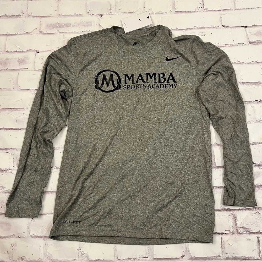 Nike Mamba Sports Academy Kobe Bryant Mens 3XL Gray Black Long Sleeve T Shirt